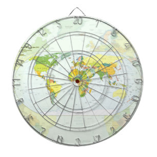 Wereldkaart Politieke Atlas Poster: Moderne Decora Dartbord