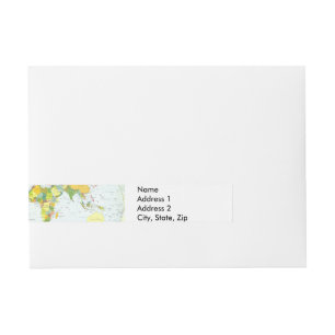 Wereldkaart Politieke Atlas Poster: Moderne Decora Omwikkelbaar Adreslabel