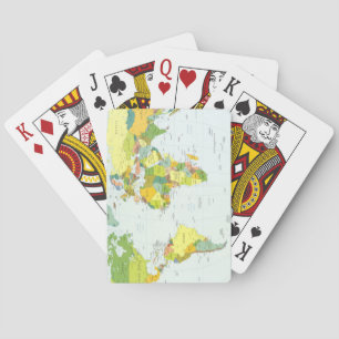 Wereldkaart Politieke Atlas Poster: Moderne Decora Pokerkaarten