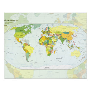Wereldkaart Politieke Atlas Poster: Moderne Decora Poster