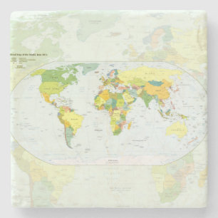 Wereldkaart Politieke Atlas Poster: Moderne Decora Stenen Onderzetter