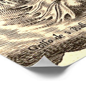 Wereldkaart Poseidon en Dolphin Poster (Hoek)