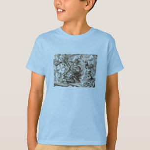 Wereldkaart Poseidon en Dolphin T-shirt