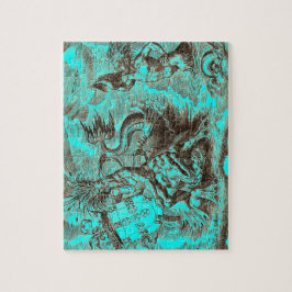 wereldkaart Poseidon Riding Dolphin Legpuzzel
