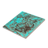 wereldkaart Poseidon Riding Dolphin Tegeltje (Zijkant)