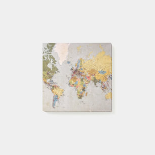 wereldkaart post-it® notes