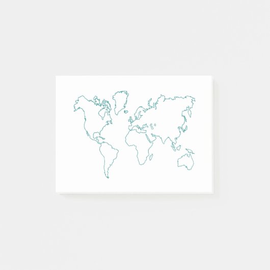 Wereldkaart Post-it® Notes (Voorkant)