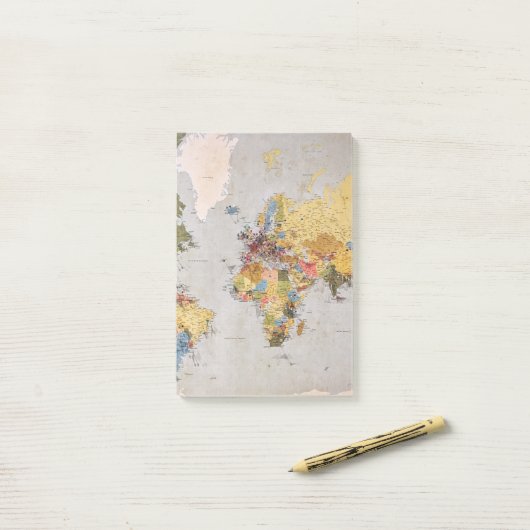 wereldkaart post-it® notes (Op bureau)