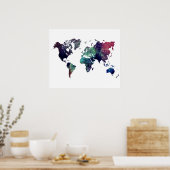 wereldkaart poster (Keuken)