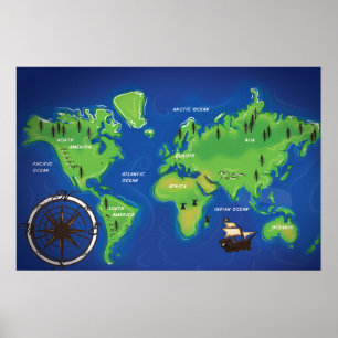 Wereldkaart Poster