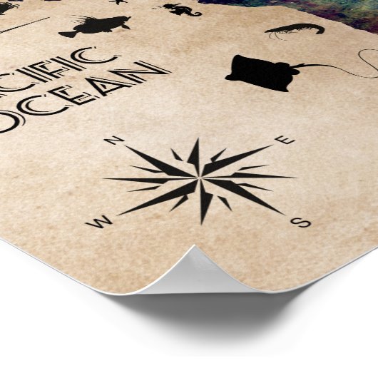 wereldkaart poster (Hoek)