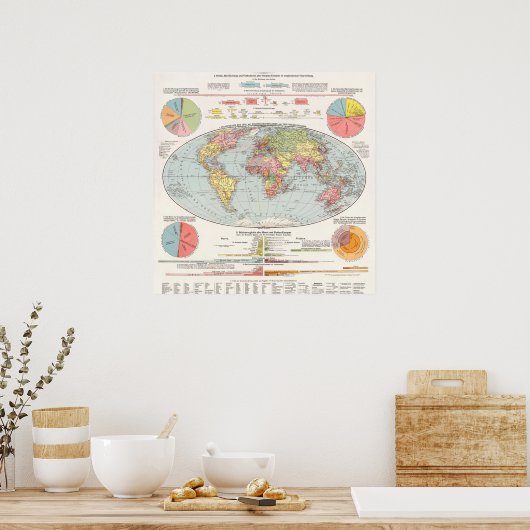  Wereldkaart Poster (Keuken)