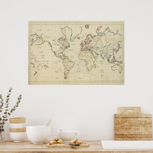 Wereldkaart Poster (Keuken)