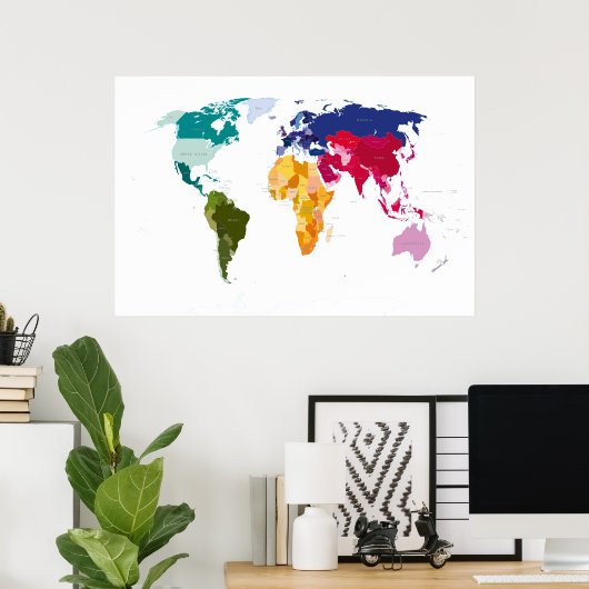 Wereldkaart Poster (Thuiskantoor)