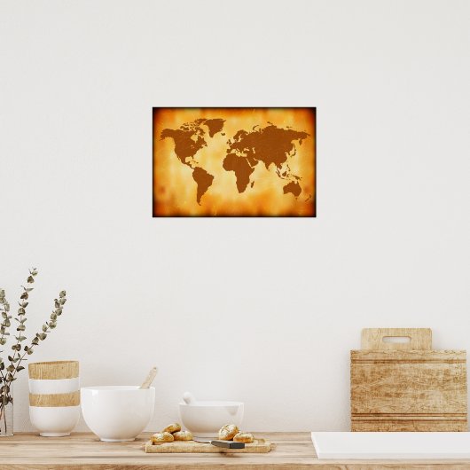 Wereldkaart Poster (Keuken)