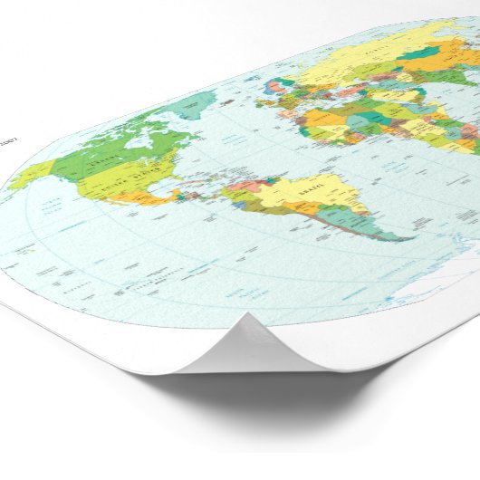 Wereldkaart Poster (Hoek)