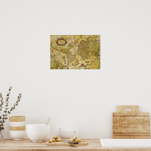  Wereldkaart Poster (Keuken)