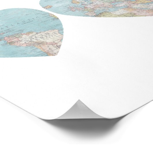  Wereldkaart Poster (Hoek)