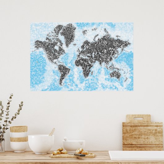 Wereldkaart Poster (Keuken)