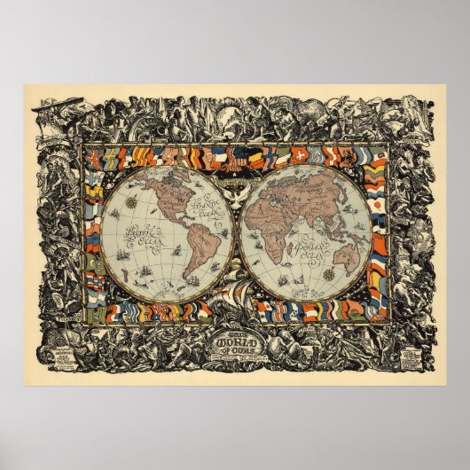 wereldkaart poster (Voorkant)