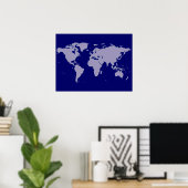 wereldkaart ... poster (Thuiskantoor)