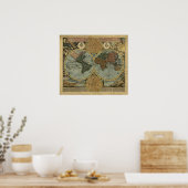  Wereldkaart Poster - 1716 Homann Wereldkaart (Keuken)
