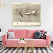 Wereldkaart precipitatie canvas afdruk (Insitu (Woonkamer))