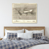 Wereldkaart precipitatie canvas afdruk (Insitu (Slaapkamer))