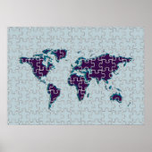 wereldkaart puzzel poster (Voorkant)