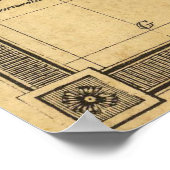  Wereldkaart Puzzle Illustration (1840) Poster (Hoek)