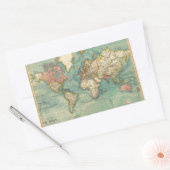 Wereldkaart Rechthoekige Sticker (Envelop)