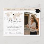 Wereldkaart reis avontuur begint briefkaart (Voorkant)