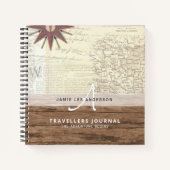 Wereldkaart Reis Pensioen Emmerlijst Cadeau Vader  Notitieboek (Voorkant)