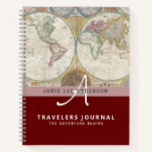 Wereldkaart Reis Pensioen Emmerlijst Cadeau Vader Notitieboek (Voorkant)