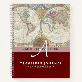 Wereldkaart Reis Pensioen Emmerlijst Cadeau Vader Notitieboek