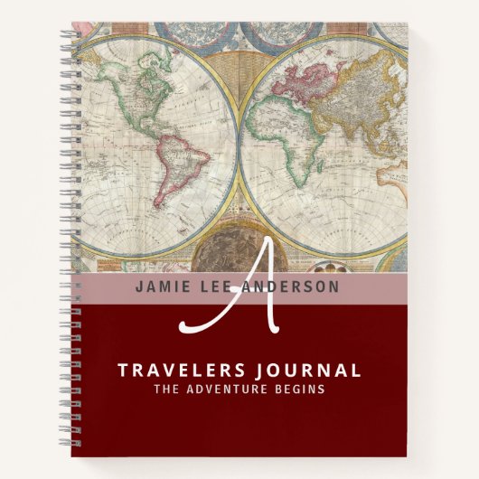 Wereldkaart Reis Pensioen Emmerlijst Cadeau Vader Notitieboek (Voorkant)