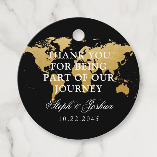 Wereldkaart Reis Reis Thema Dank u Bedankjes Labels (Voorkant)