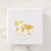 Wereldkaart Reis Thema ECHT FOLIE Bedankt Bedankjes Labels (Met doos)