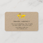 Wereldkaart reisagent Vacature Gold Glitter Busin Visitekaartje (Achterkant)