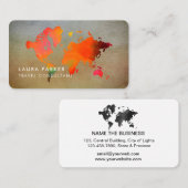 wereldkaart Reisagent Waterverf Toerisme Visitekaartje (Voorkant / Achterkant)