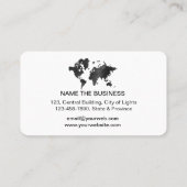 wereldkaart reisagent Waterverf Toerismereserverin Visitekaartje (Achterkant)