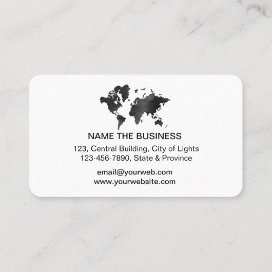 wereldkaart reisagent Waterverf Toerismereserverin Visitekaartje (Achterkant)