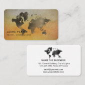 Wereldkaart reisagent Waterverf Toerismereserverin Visitekaartje (Voorkant / Achterkant)