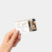 Wereldkaart reisavontuur begint met AFSTUDEERDER n Badge (Handheld)