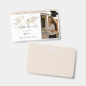 Wereldkaart reisavontuur begint met AFSTUDEERDER n Badge (Front & Back)