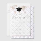 Wereldkaart reisavontuur begint met Afstuderen Vellum Uitnodigingen (Offset (Uitnodiging))