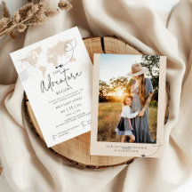 Wereldkaart reisavontuur begint met baby shower