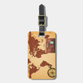 wereldkaart reisbagage bagagelabel (Voorkant verticaal)