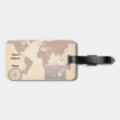 wereldkaart reisbagage bagagelabel (Achterkant horizontaal)