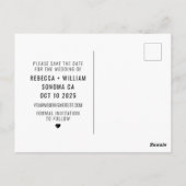 Wereldkaart reisbestemming bruiloft opslaan datum briefkaart (Achterkant)